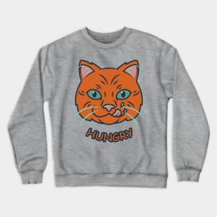 hungry orange cat Crewneck Sweatshirt